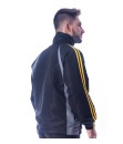 Conjunto Agasalho Masculino Tactel Forrado Esportivo Preto Amarelo